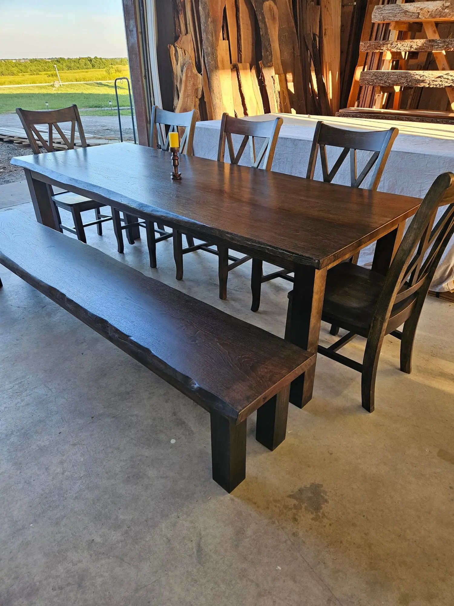 The Bowerman table with its bench and chairs