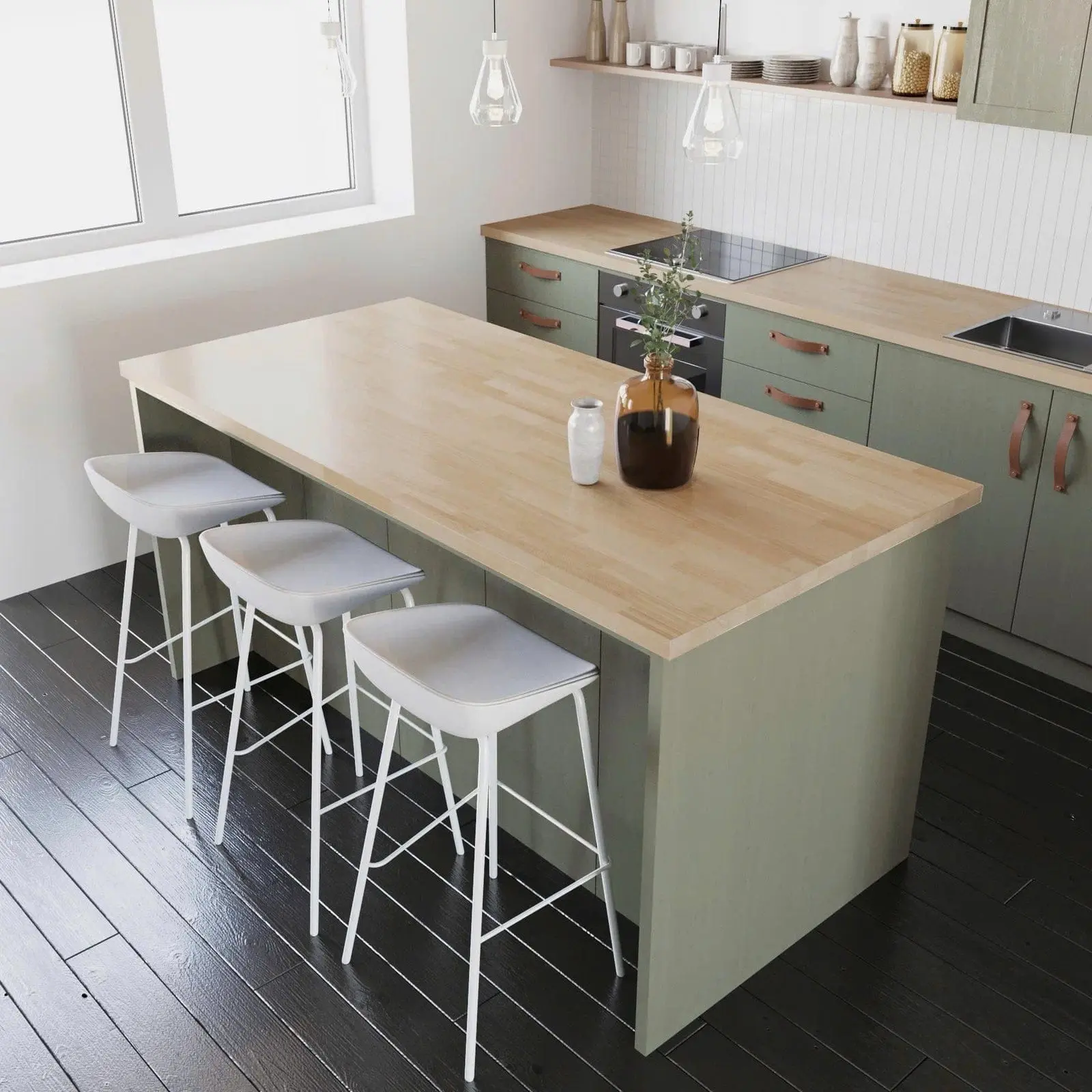 Butcher Block Island Tops 39" Wide